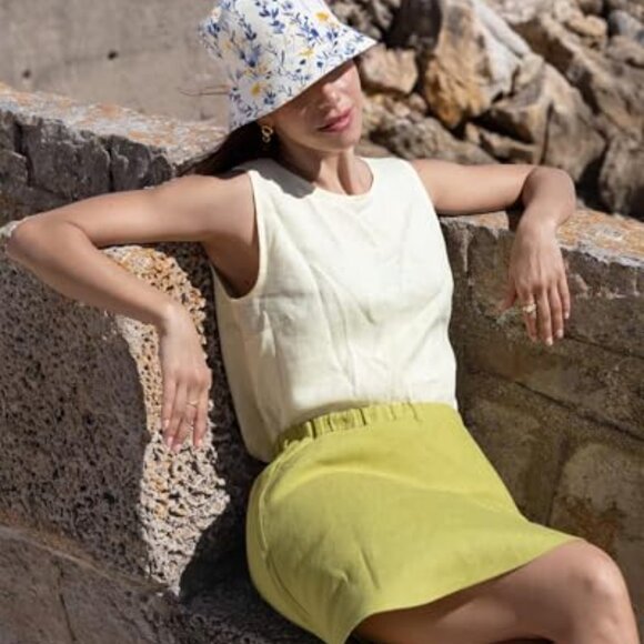 Floral Print Bucket Hat Unisex Retro Fashion Foldable Sun Protection main image 4